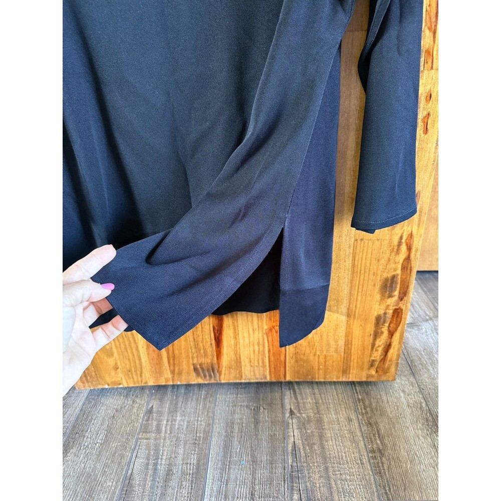 Vintage Misook V-Neck Tunic Sz. XL Black - Picture 2 of 5